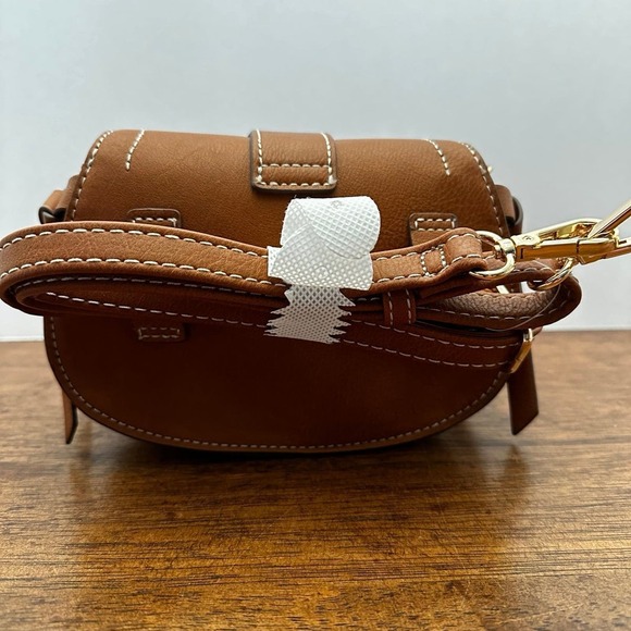 Rachel Zoe Edessi Vegan Leather Saddle Crossbody Belt Bag Brown Adjustable Strap - Picture 2 of 5